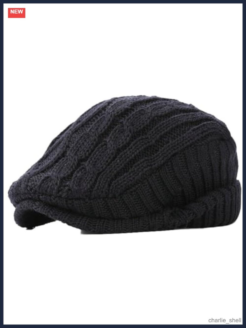 Cable Knit Newsboy Cap Warm Acrylic Winter Beret Ivy Hat Ear Flap